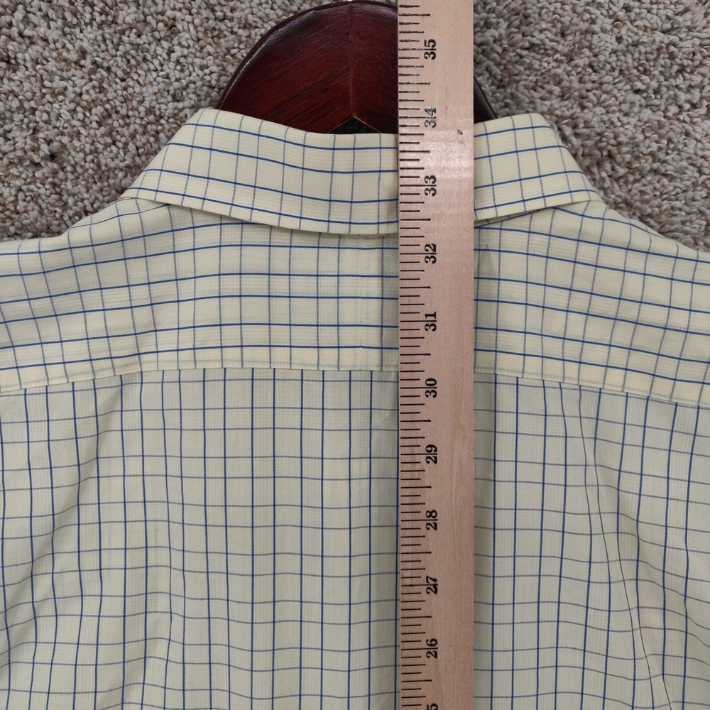 Vintage Polo Ralph Lauren Shirt Mens 17.5 Yellow Plaid Andrew Long Sleeve Button - Picture 12 of 14